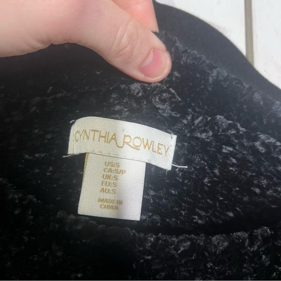 Cynthia Rowley Velour Variegated Sweater Black Size Small - Picture 6 of 8